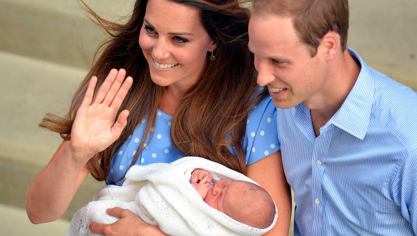 Принц Уильям и Кейт с сыном